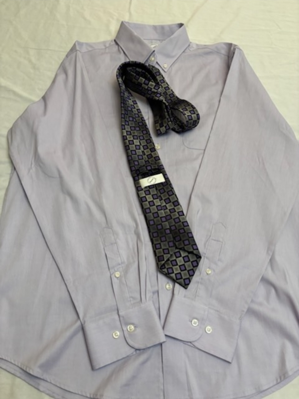 Men's Bespoke Light Lavender Dress Shirt with Tie
